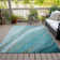Machine Washable Indoor/Outdoor Xhevrie Turquoise Rug