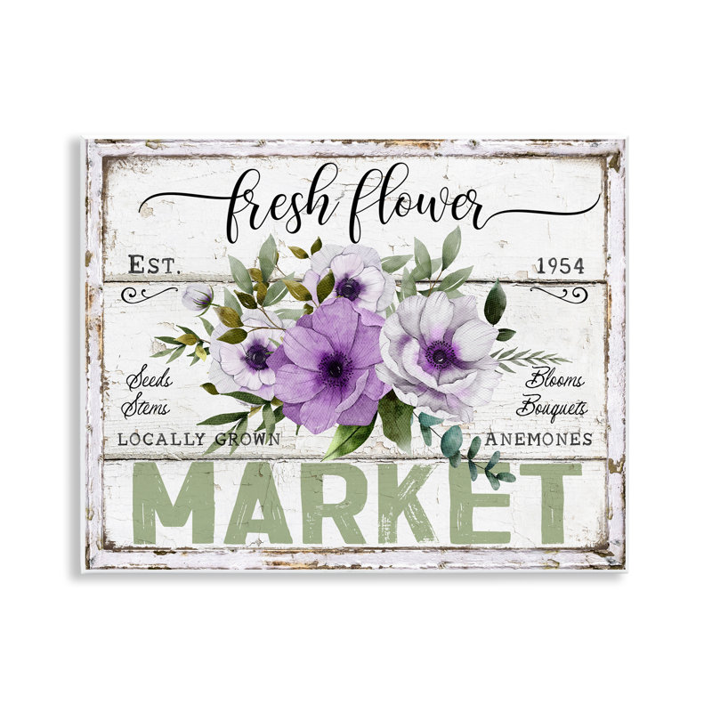  «Fresh Flower Market Anemone», art mural sur bois par Creatif Belle