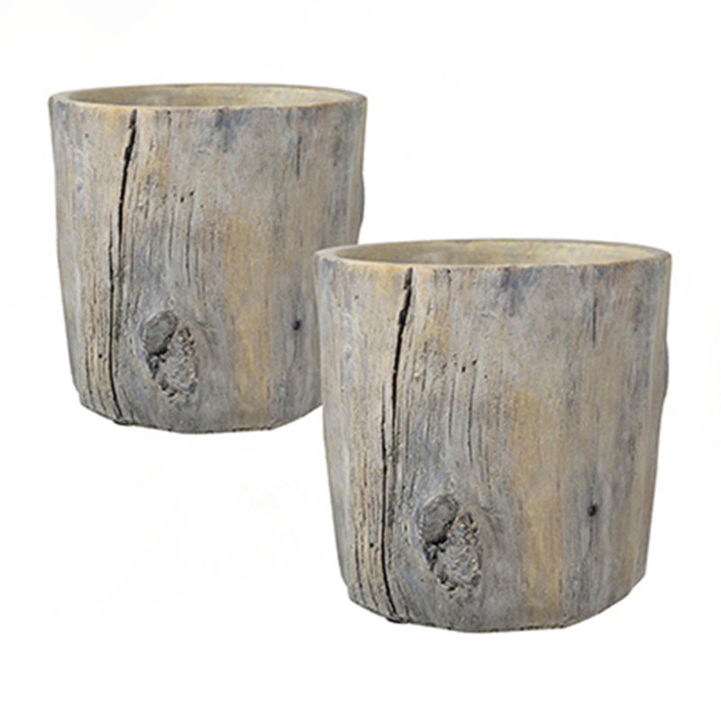 Ensemble de 2 pots à fleurs Fillmore 6,5 x 6,5 x 6,5 po, petit rond