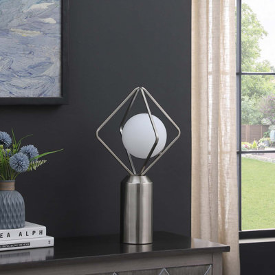 Lampe de table 19,5 "In Ernst Modern Monoclinic Pendeloque