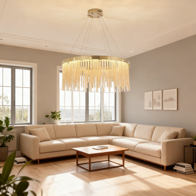 Lustre moderne à DEL avec hauteur réglable, température de couleur réglable de 3000 K à 6000 K, télécommande et commande APP pour le salon, la salle à manger, la chambre à coucher, la cuisine et le vestibule
