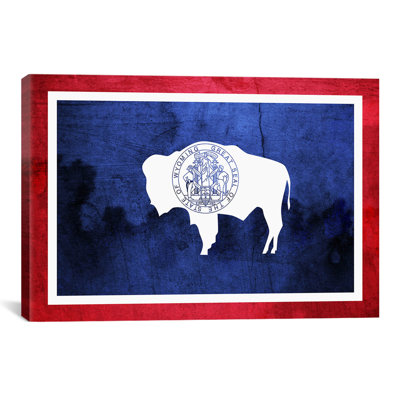 Wyoming drapeau, impression sur toile grunge, impression sur toile