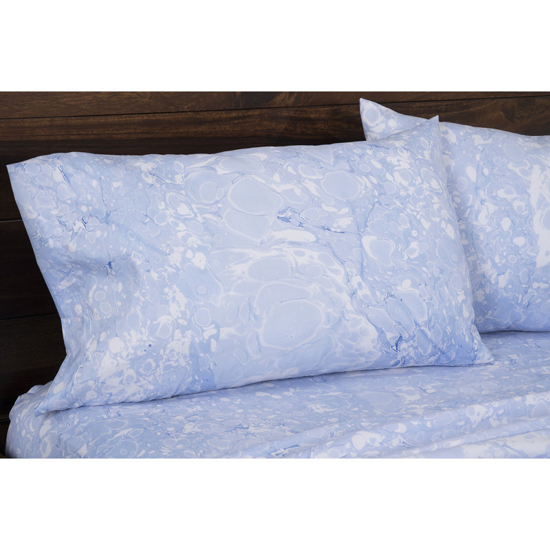 Queen Blue Ice Microfiber Sheet Set