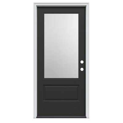 Direct Glaze Inswing 3/4 Lite Clear Low-E Primed Fibreglass Prehung Door, 4-9/16 in. Frame