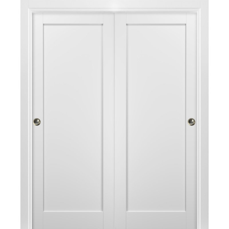 Portes coulissantes à panneaux Quadro, 56 po x 84 po, Blanc