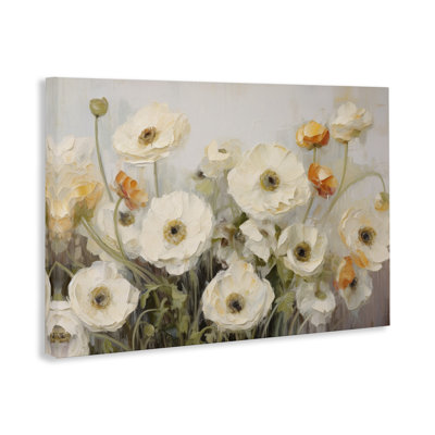 Art mural en toile White Ranunculus Blooms par Petals Prints Design