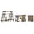 4 Pieces: Desk, Chair, Filing Cabinet, Bookshelf