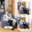 Fauteuil à billes en mousse viscoélastique Giant - fausse fourrure moelleuse, conception ergonomique pour jouer et lire (gris, sans assemblage)-804382413-804382402