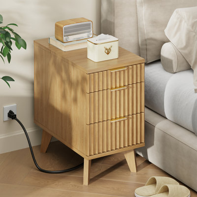 End Table with Drawers and Charging Station ( Set Of 2 )