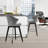 Set of 2 Counter Height Swivel Bar Stools with Chenille Upholstery and Wide Back, Kitchen Island Chairs with Metal Legs-1387368564