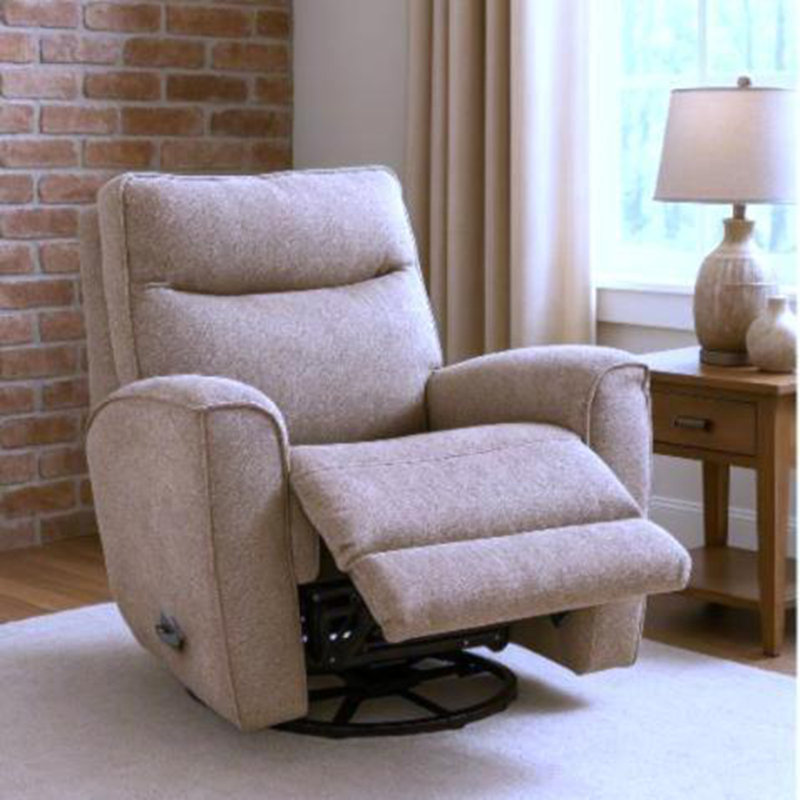 Fauteuil inclinable pivotant rembourré, Taupe