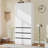 White Wardrobe Closet with Soft-Close Doors — A Hanging Rod & 3 Drawers MDF Armoire for Bedroom