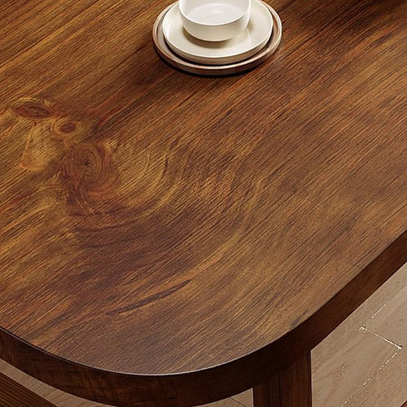 Solid wood round corner dining table rectangular, 29.53"H x 59.06"L x 27.56"W