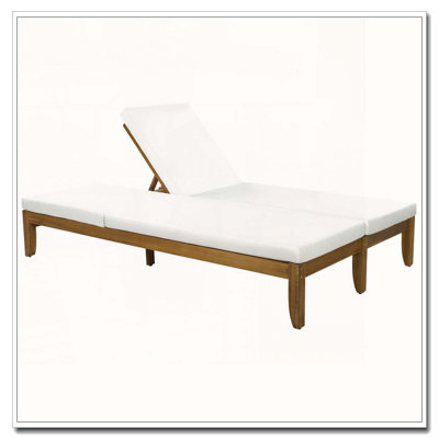 Chaise longue double réglable pour l'extérieur avec coussins imperméables