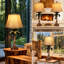 Ensemble de 2 lampes de table de singe 24 po rustique pour maison de campagne
