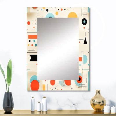 Retro Geometric Triangular Spheres Melody - Blue Wall Mirror Decor
