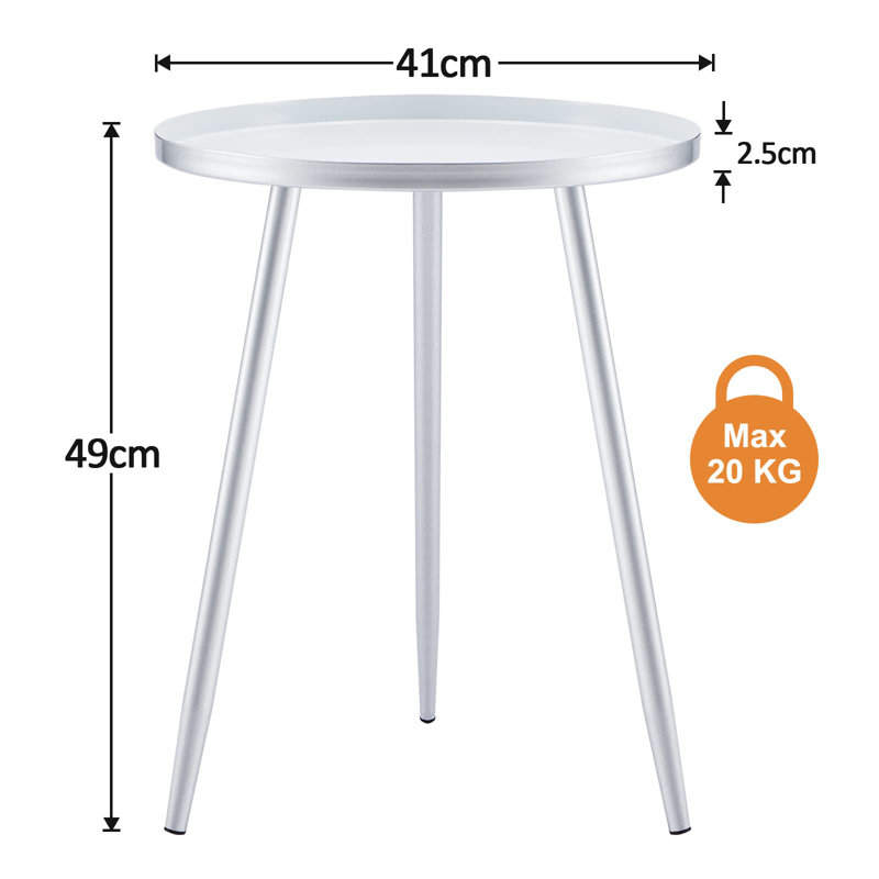 Floodwood Tray Top End Table, Silver