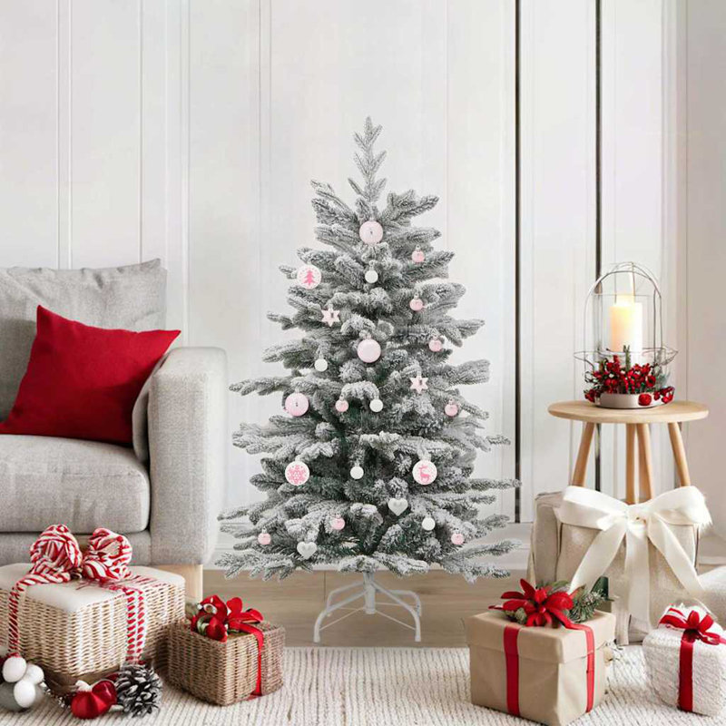 vidaXL Christmas Bauble Plastic, White/Pink
