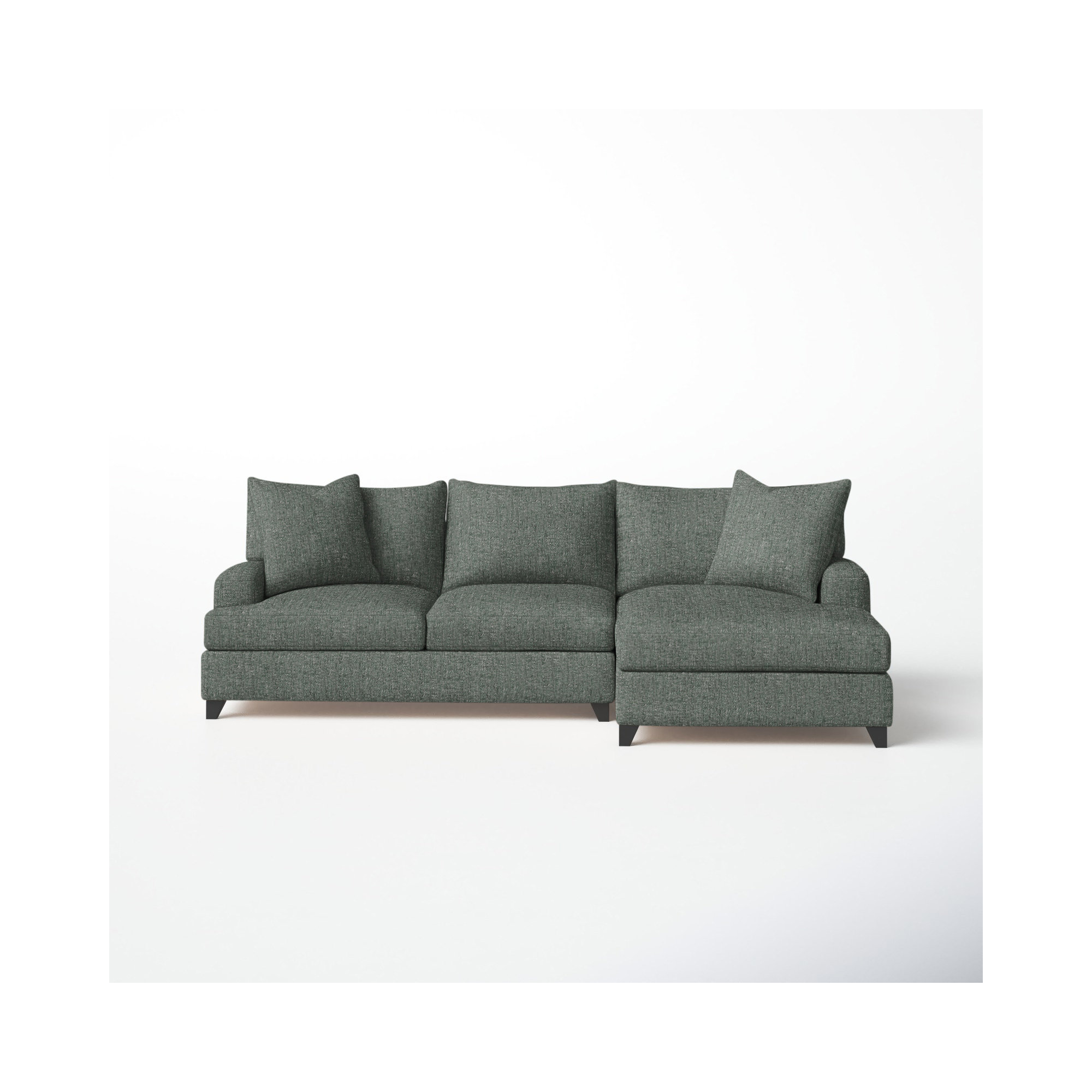 Shorewood Upholstered Chaise L-Sectional, Right Hand Facing, Napa Steel