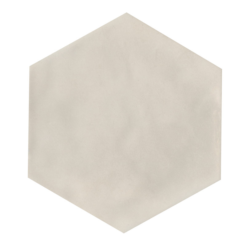 Maiolica Hexagon 7" x 8" Flat Ceramic Tile, Biscuit 
