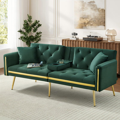 2 Seater Velvet Sofa Bed