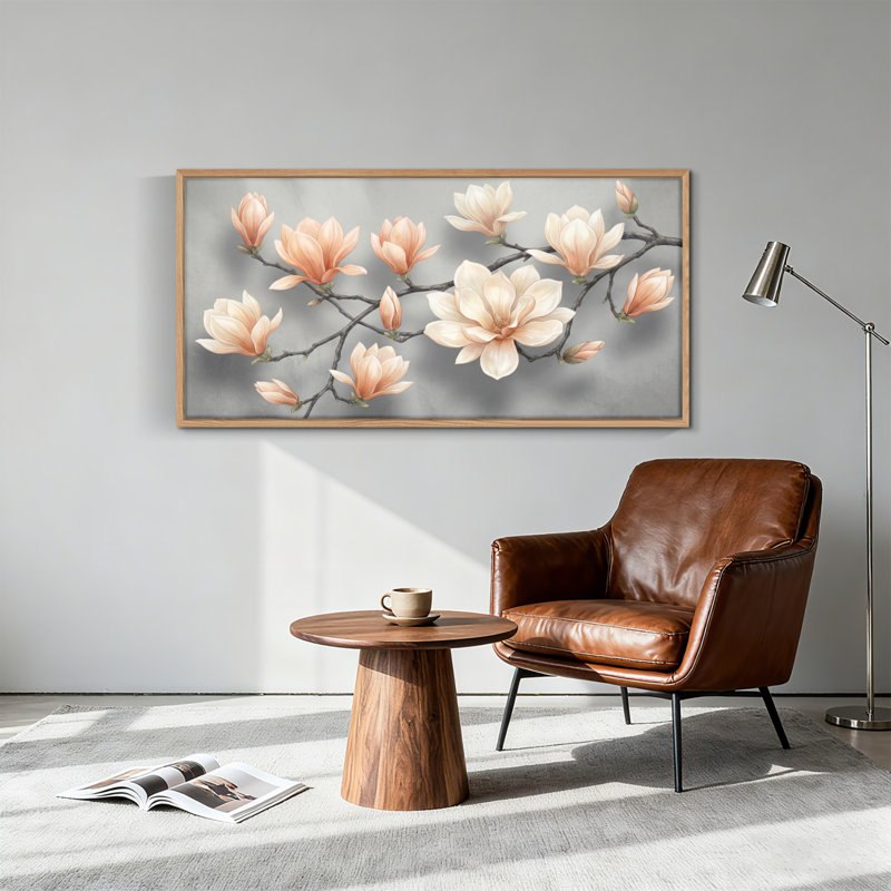 «Magnolia Blossom», reproduction d'art sur toile encadrée de 1 48 po x 24 po, 48 x 24 pouces