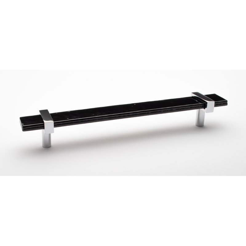 Adjustable 9" Length Bar Pull, Satin Brass/Black, 9"