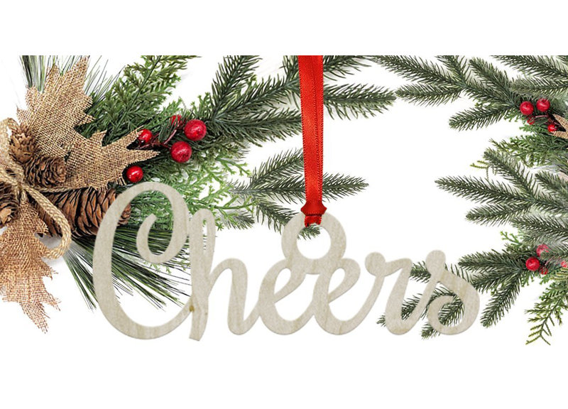 Bois 'cheers' ornement de noël