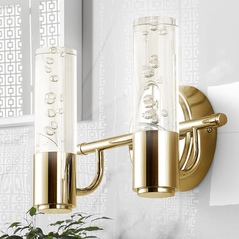 Éclairage de salle de bain à DEL Amima Minimalist, Laiton doré, 2
