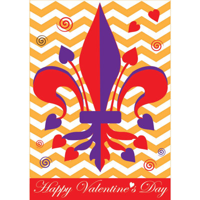 Drapeau Saint-Valentin Fleur-De-Lis 29 x 42