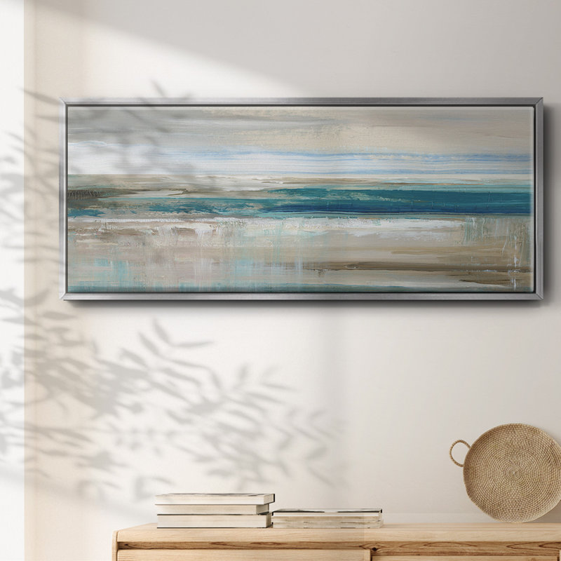 " Abstract Sea ", 8" H x 20" W x 1.5" D, Silver