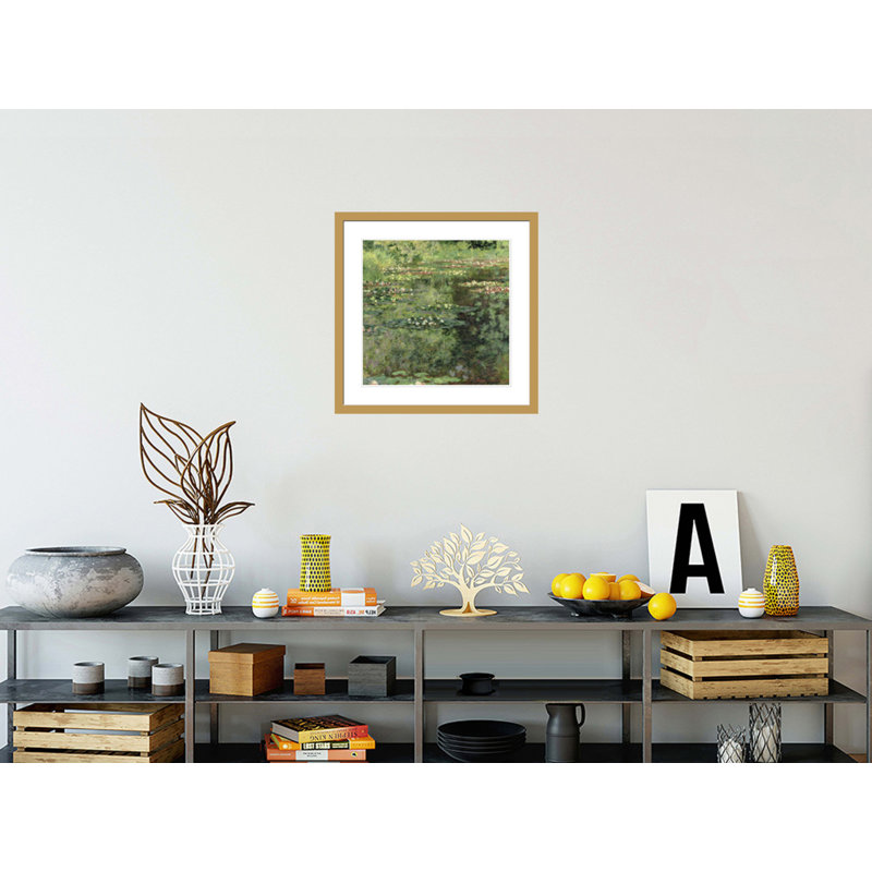 «The Waterlily Pond» par Claude Monet, impression giclée sur cadre, H 23,5 po x l 23,67 po