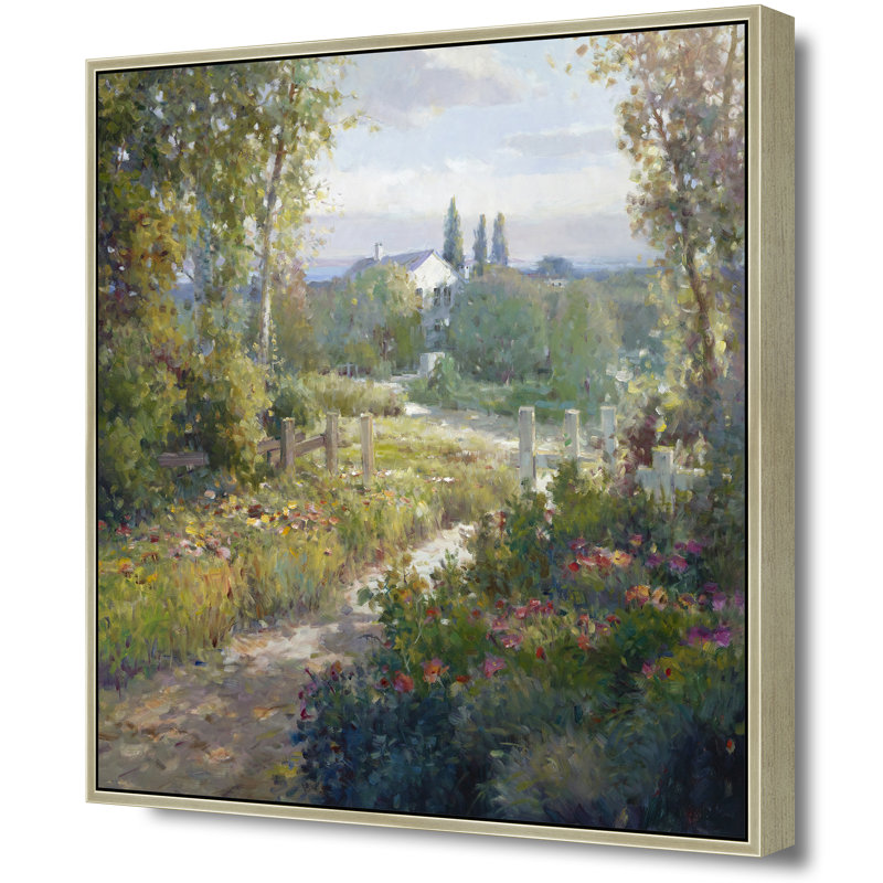 Country Lane To The House Print, Brown, 26" H x 26" W