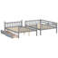 Lit superposé double au-dessus de double avec tiroirs de rangement, échelle et garde-corps, convertible en 2 lits doubles, structure en bois d'hévéa massif-52764759