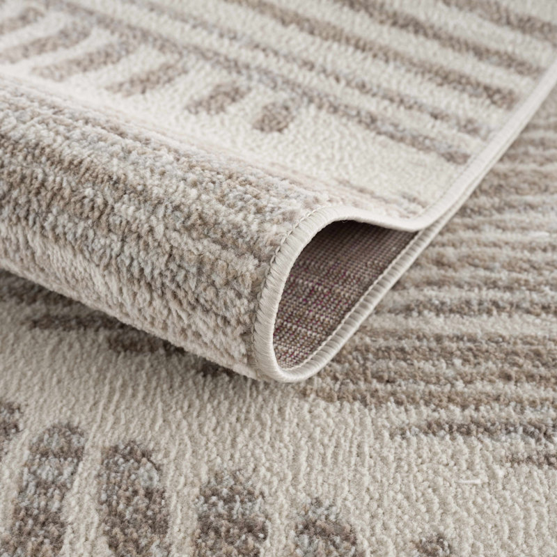 Tapis beige Dounia Southwestern, Tapis de couloir 2 pi 7 po x 7 pi 3 po