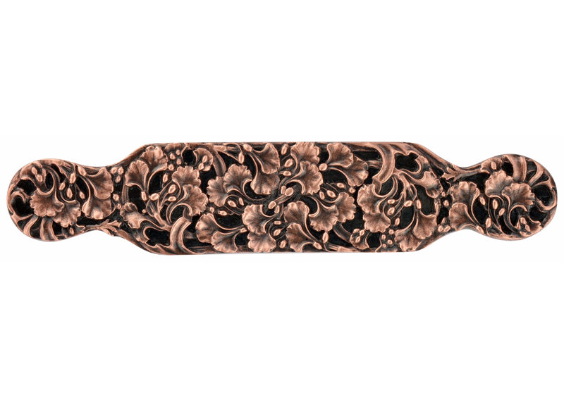 Florid Leaves Bar / Handle Pull, Antique Copper