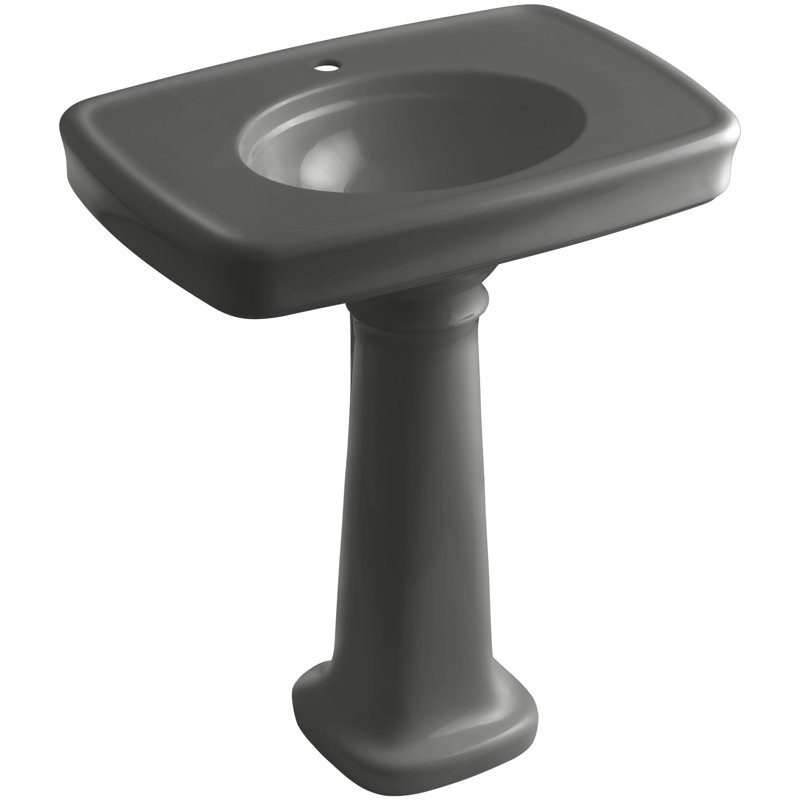 Bancroft 28" Tall Ceramic Vitreous China Rectangular Bathroom Sink, Sandbar, 35.25" H x 22.25" W x 30.375" L, Single