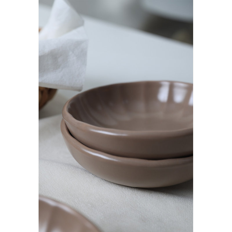 Latitude Run Aravinthan 100% CERAMIC STONEWARE Salad Bowl, Mink