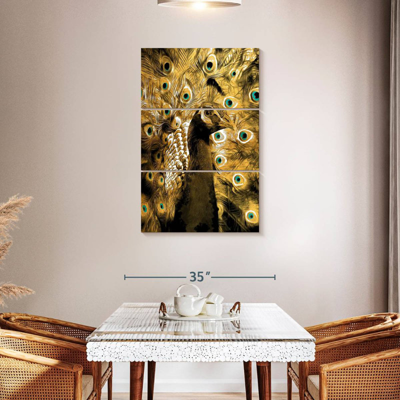Brampt Gold Peacock, 45" H x 28" W