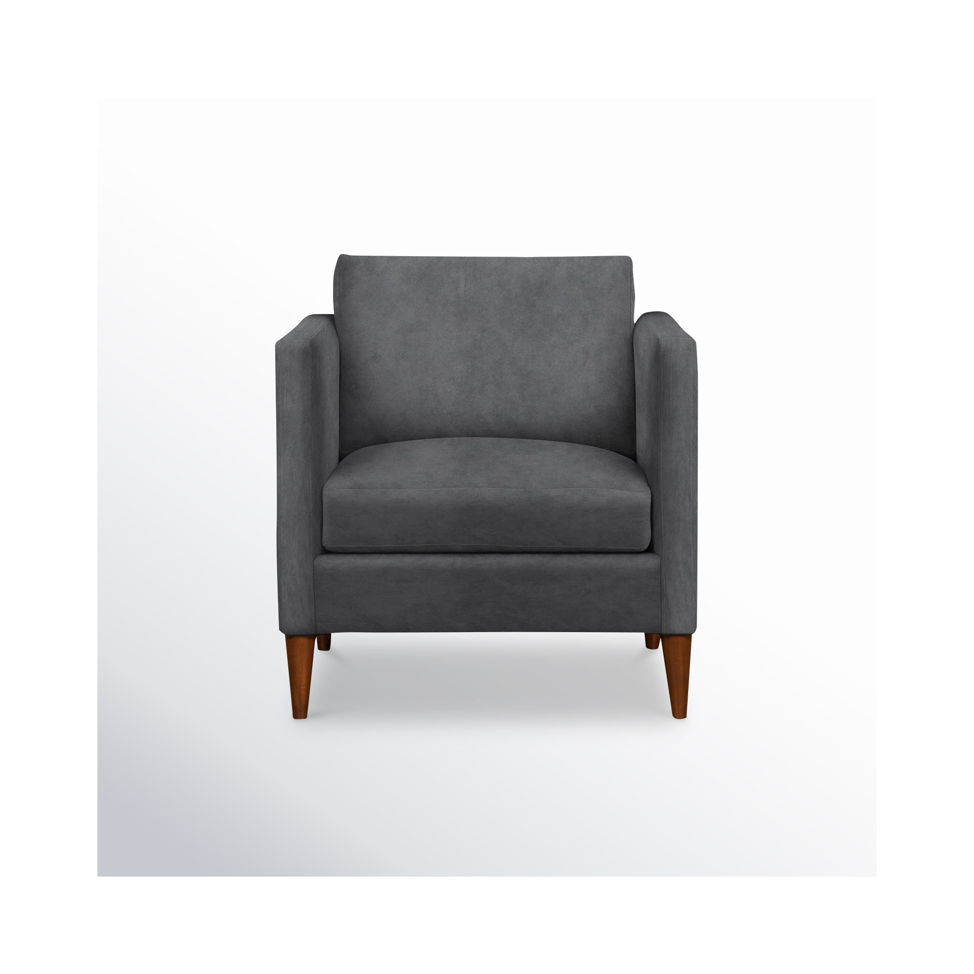 Clifford Upholstered Custom Armchair, Bella Cornflower Performance Velvet