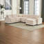 Canapé modulaire moderne en U à 6 places avec un repose-pieds et trois coussins décoratifs, canapé modulaire pour le salon, canapé en velours côtelé-804094688
