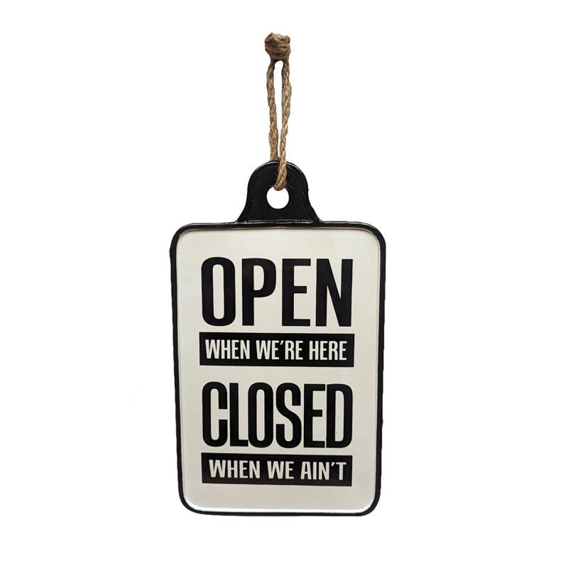 Rustic White Enamel Hanging Rope Open Closed Sign Door Business Shop Wall Decor Rustic White Enamel Hanging Rope Open Closed Sign Door Business Shop Wall Decor