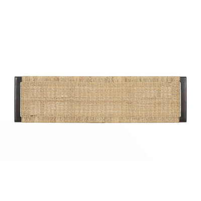 Farmhouse Modern Rattan Bench