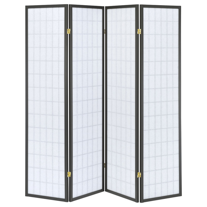 Paravent pliable 4 panneaux Sartre, Gris foncé