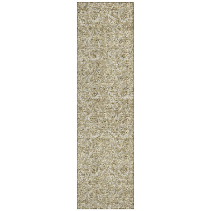 Washable Floral Indoor / Outdoor Rug, Runner 2'3" x 7'6"