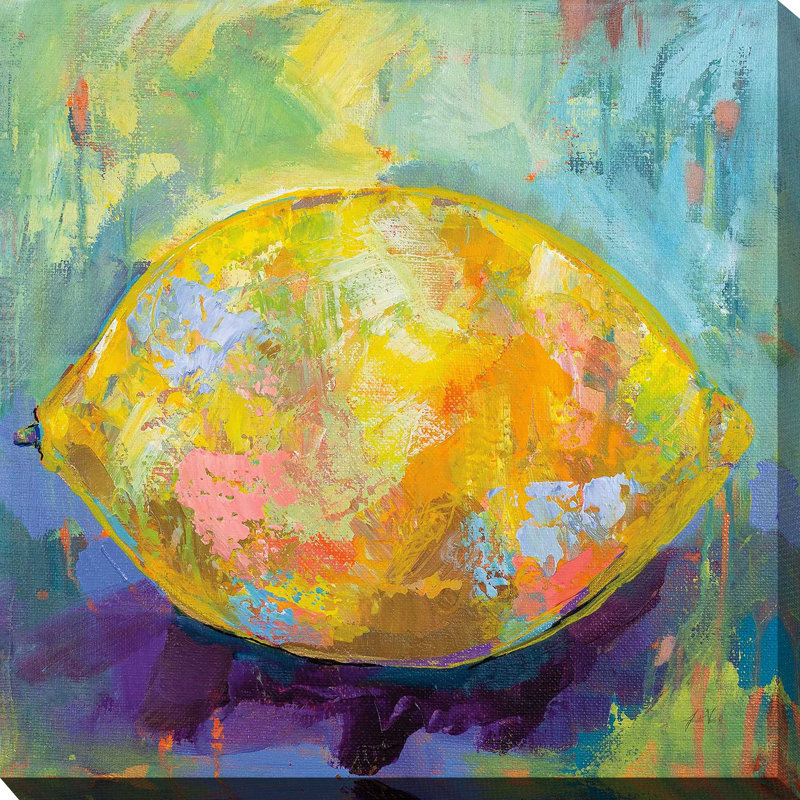 Citron - Peinture, Toile tendue, H 28 po x l 28 po x P 1,5 po