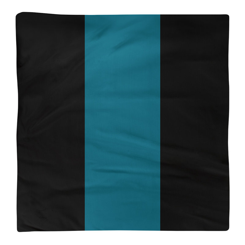 Cotton Striped Square Napkin, Black/Aqua, 22" H x 22" W, Football Team Stripes Jacksonville