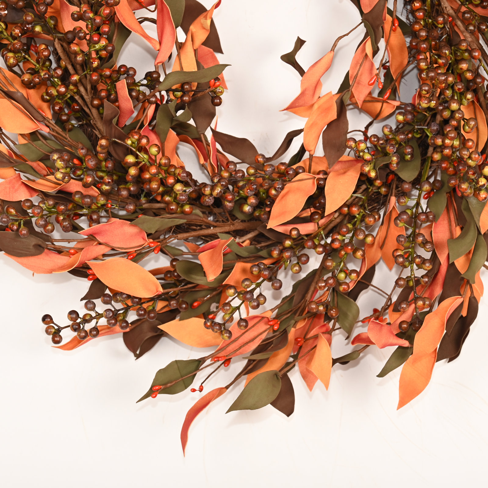 24" Handcrafted Mixed Assortment Thanksgiving Wreath, Brown