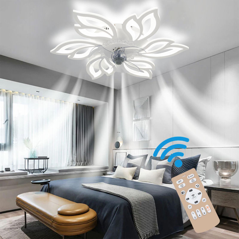 Ceiling Fan with LED Lights, White