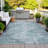 Machine Washable Indoor/Outdoor Xhevrie Teal Rug-111819510